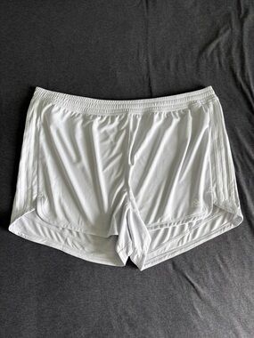 Adidas White AEROREADY 3-Stripe Training Soccer Running Gym Shorts 3X Clean Girl